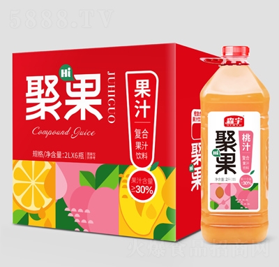 森宇聚果復合果汁桃汁2L×6