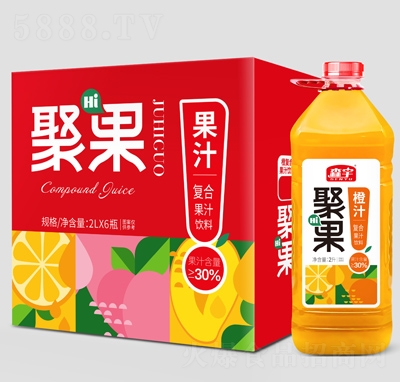 森宇聚果復合果汁橙汁2L×6
