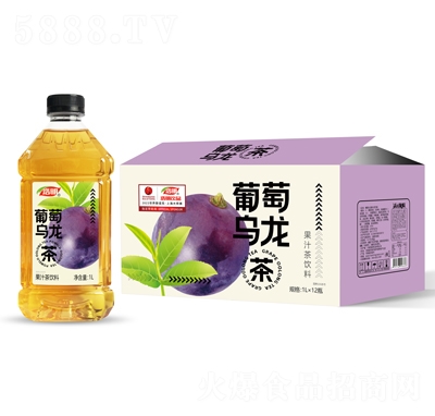 浩明葡萄烏龍茶果汁茶飲料1LX12瓶