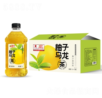浩明柚子烏龍茶果汁茶飲料1LX12瓶