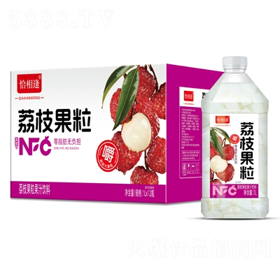 恰相逢荔枝果粒果汁飲料1LX12瓶